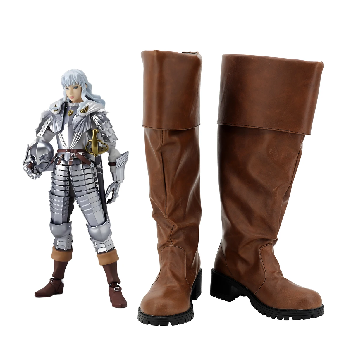 Berserk Griffith Cosplay Shoes Brown Boots